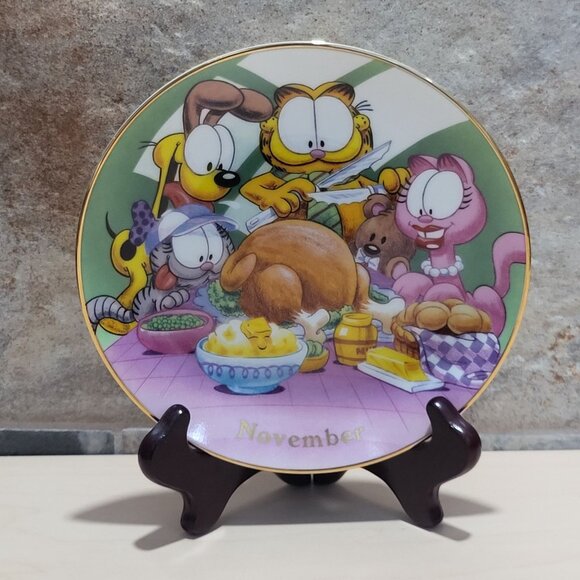Garfield Calendar November Plate Jim Davis Plate No A 1444 Danbury Mint - Picture 14 of 14